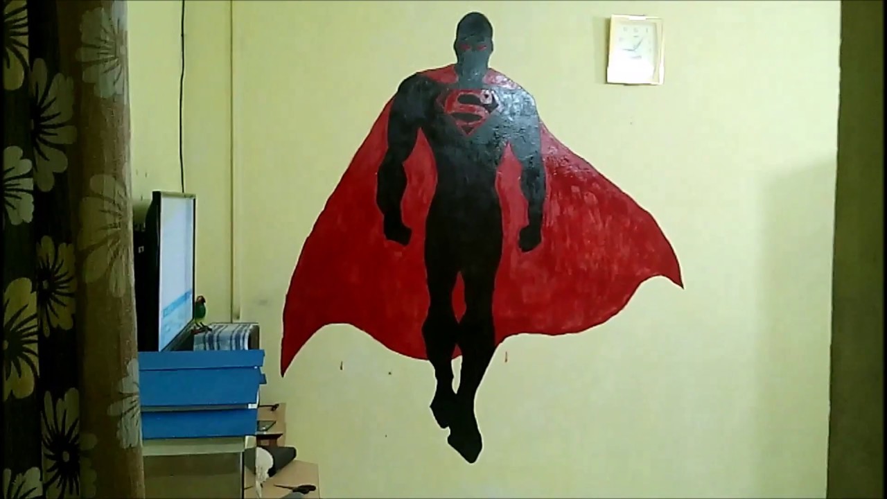 1280x720 How To Paint Superman Mural Painting On Wall,, The Making - Superman Painting