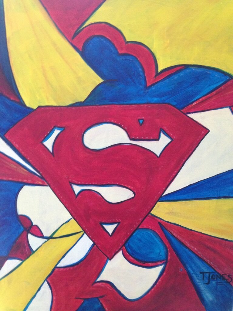 768x1024 Superman Abstract Chardonnay N' Canvas - Superman Painting On Canvas