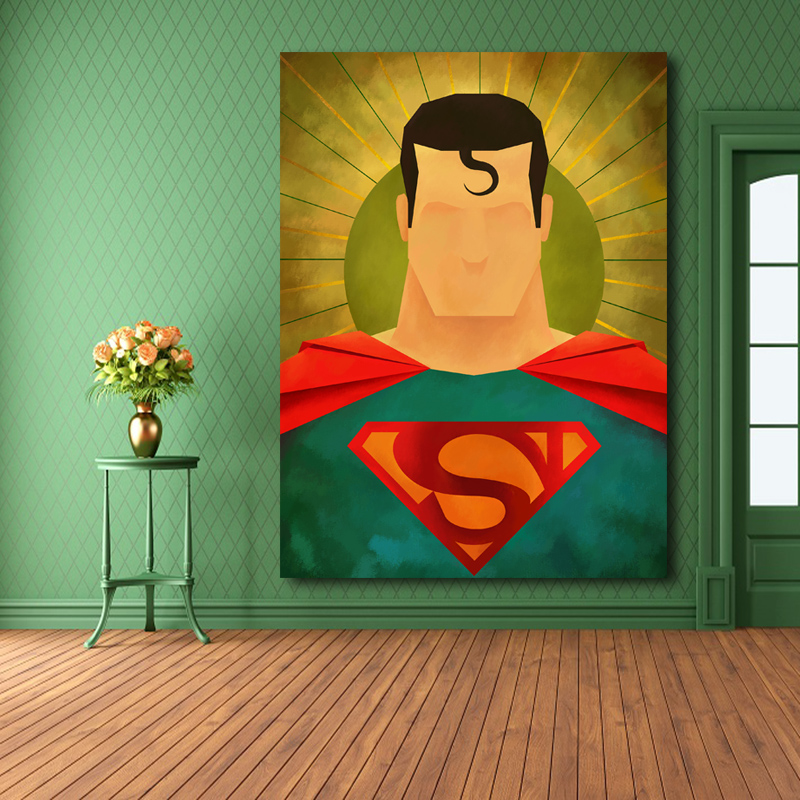 800x800 Superman Canvas Painting Superhero Modern Home Wall Decor Canvas - Superman Painting On Canvas