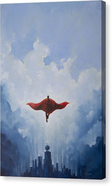 376x622 Superman Canvas Prints Fine Art America - Superman Painting On Canvas