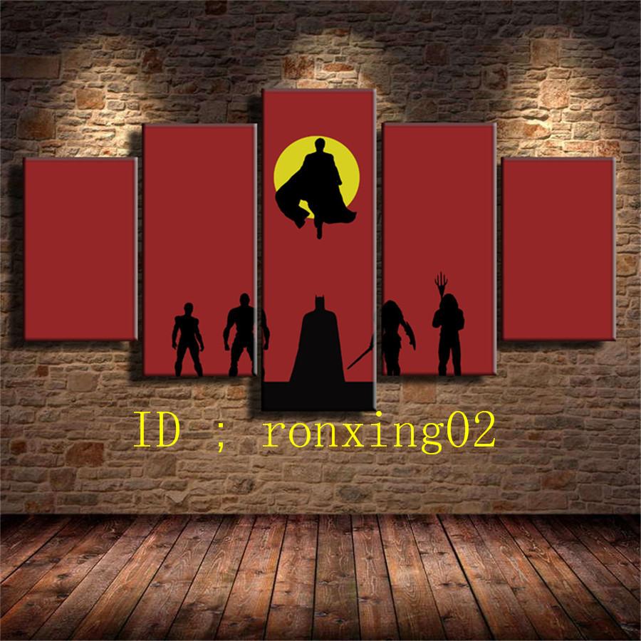 900x900 2018 Justice League Batman Superman Wonder Woman Home Decor Hd - Superman Painting On Canvas