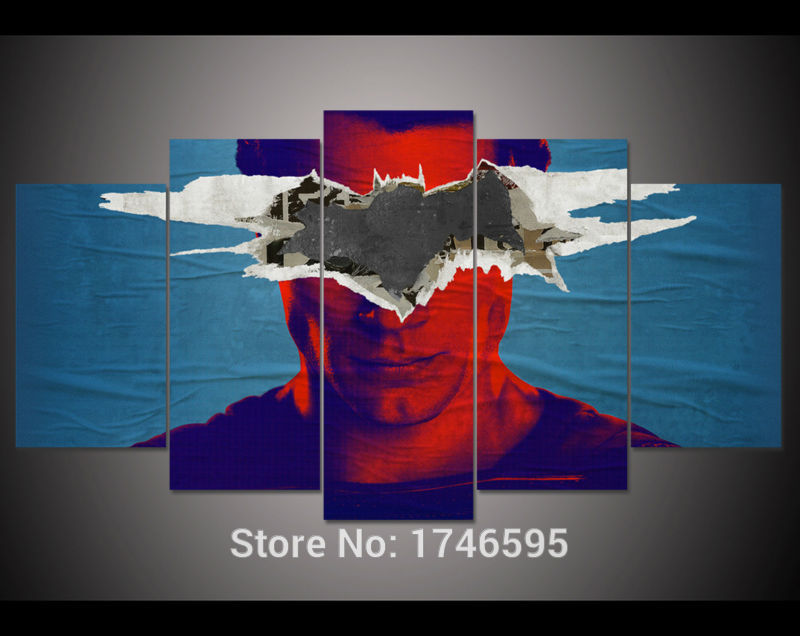 800x636 5pcs Print Henry Cavill Batman V Superman Movie Poster Print - Superman Painting On Canvas