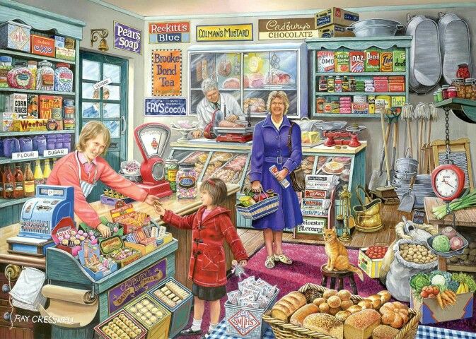 673x480 The Grocery Something Sweet Illustrators - Supermarket Painting