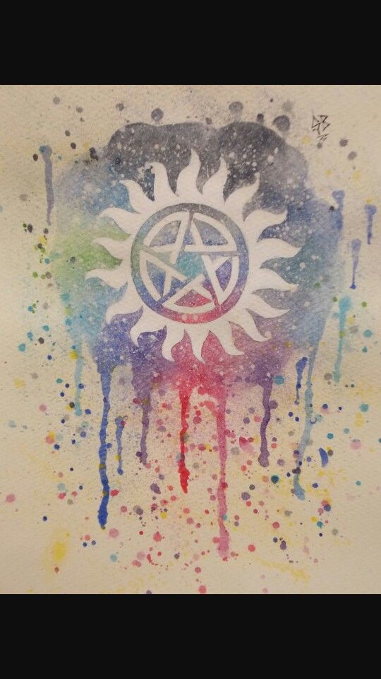 540x960 Supernatural Castiel And Crowley Painting Art Stephen Quick - Supernatural Painting