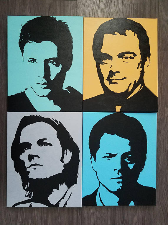 570x760 Supernatural Set Acrylic Painting - Supernatural Painting