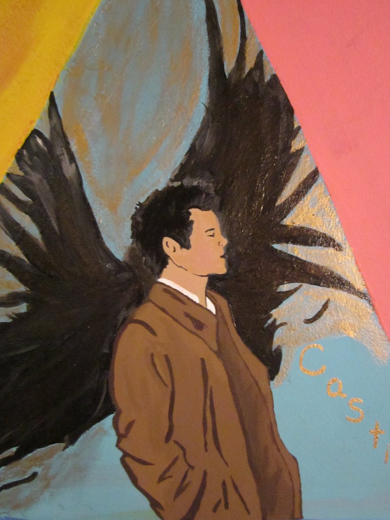 774x1032 Supernaturalcastielmural Painting Closer Look By Arbitraryavian - Supernatural Painting
