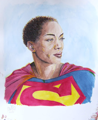 327x400 Three Men In A Tub Superwoman - Superwoman Painting