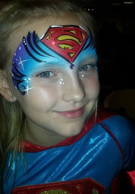 535x767 Superwoman Face Paint - Superwoman Painting