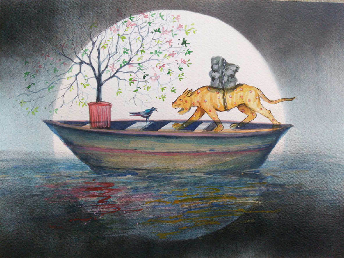 1183x887 Untitled By Artist Subrat Kumar Behera Surrealism, Painting - Surealism Painting
