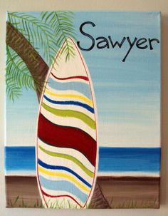 236x303 Coffee Canvas - Surfboard Canvas Painting