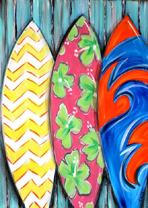 500x704 Creative Spirits Canvas Painting - Surfboard Canvas Painting