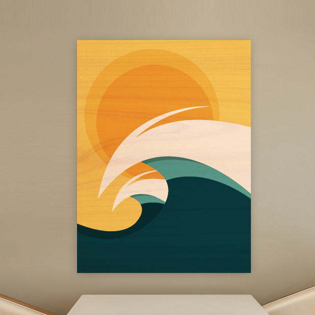 619x619 Handmade Wood Art Wave Sculptures By Laguna Beach Artist - Surfboard Canvas Painting