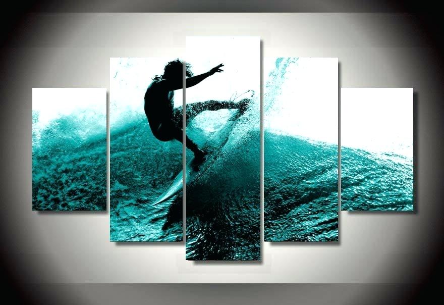 880x604 Surf Art Canvas Surf Wall Art Interesting 5 Pieces Canvas Prints - Surfboard Canvas Painting