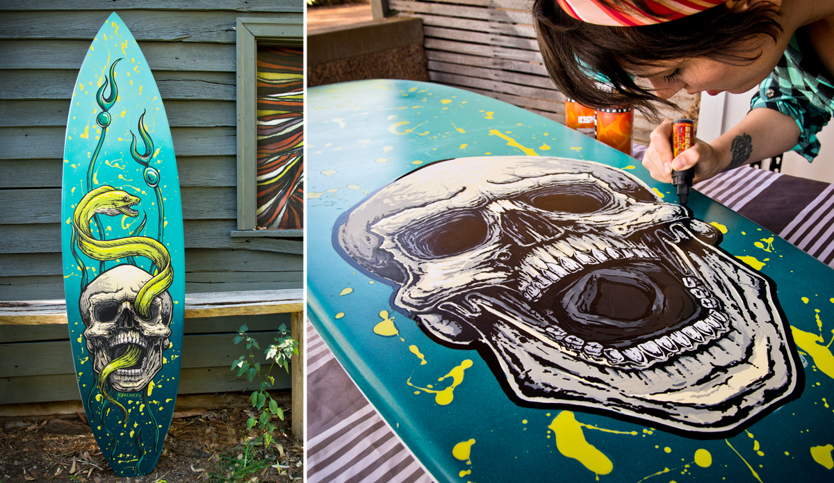 1200x695 Fieldey, A Surf(Board) Artist Painting The Dream The Inertia - Surfboard Painting
