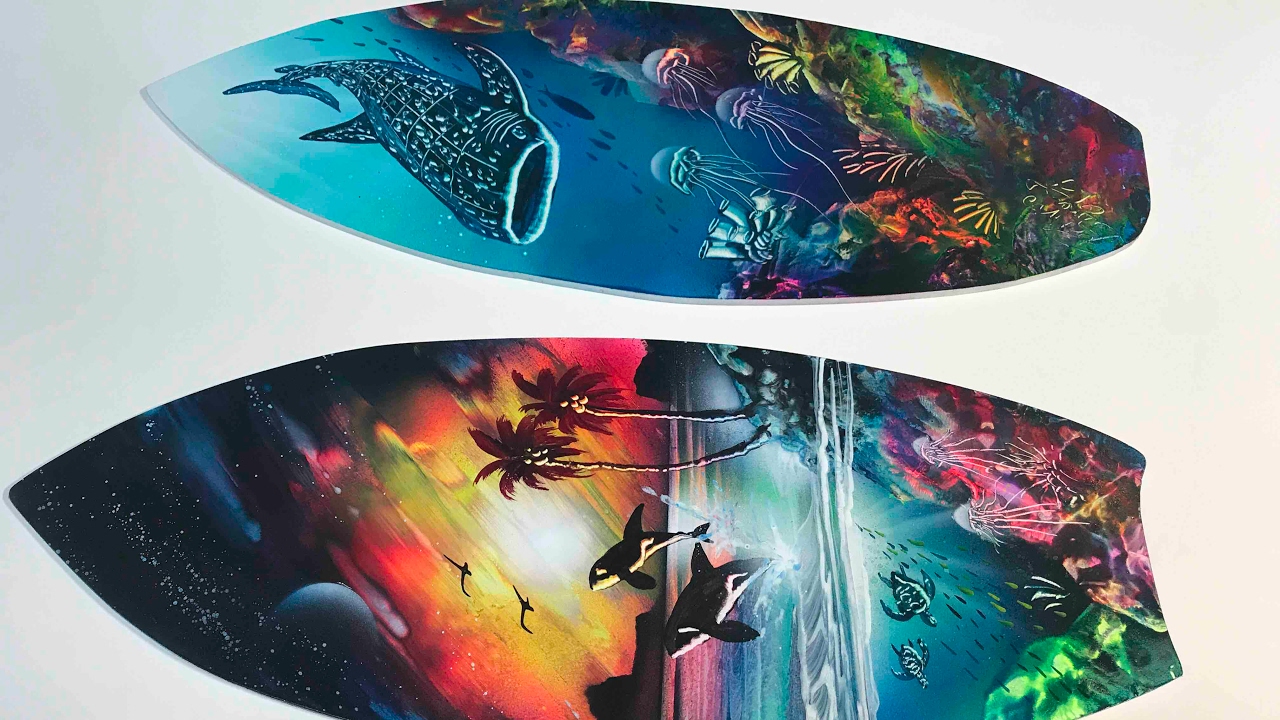 1280x720 Painting A Surfboard Spray Paint Art - Surfboard Painting