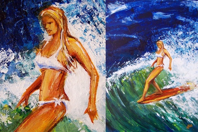 650x434 Interview Brazilian Artist Daniel Bota's Illustrations Inspired - Surfer Girl Painting