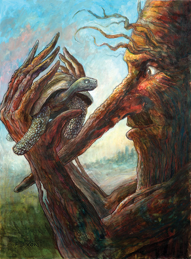 662x900 Surprise Encounter Painting By Frank Robert Dixon - Surprise Painting
