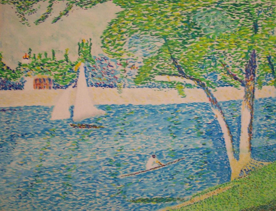 900x688 Pastel Imitation Of A George Seurat Classic By X Luminare X - Surratt Painting