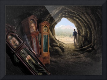 350x262 Surrealism Grandfather Clock Artwork For Sale On Framed Prints - Surreal Clock Painting