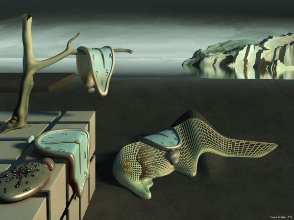 600x450 Time Digital Art Contemporary Artwork Surrealism Picture - Surreal Clock Painting