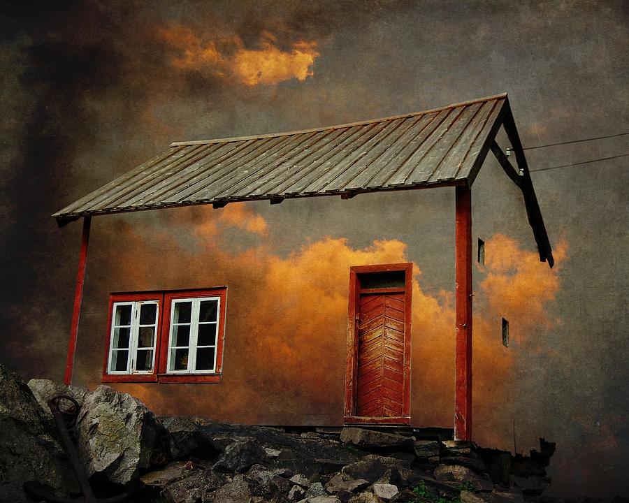 900x720 House In The Clouds Photograph By Sonya Kanelstrand - Surreal Cloud Painting