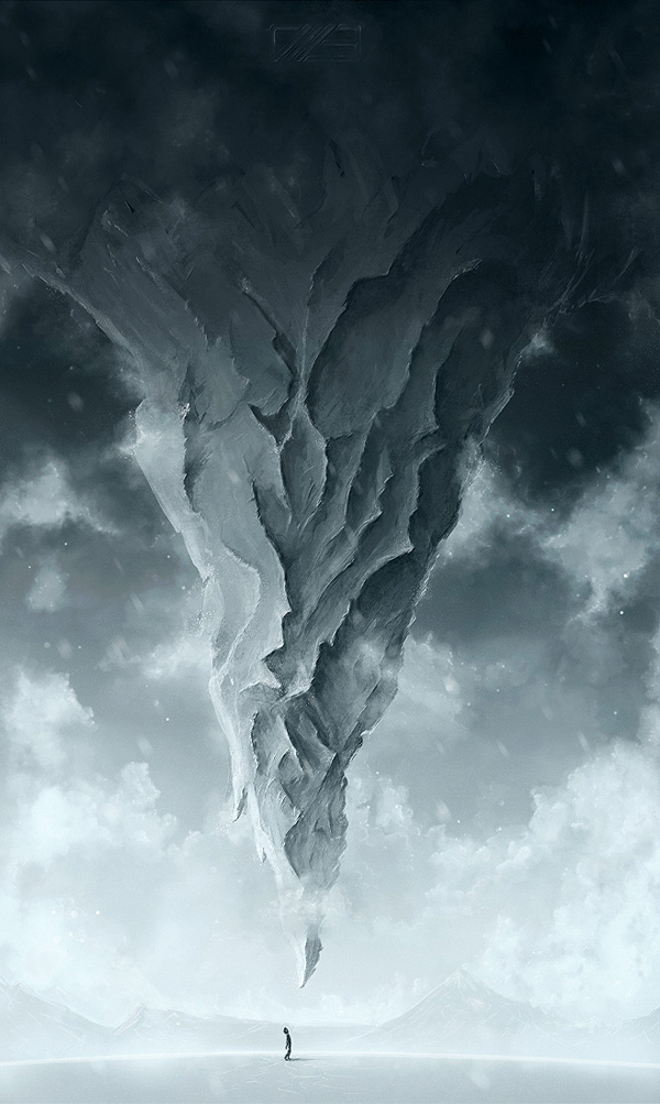 600x1003 Create A Surreal Upside Down Mountain Painting In Photoshop - Surreal Cloud Painting