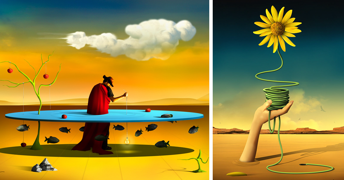 1200x630 Surreal Paintings That I Create Inspired By Salvador Bored - Surreal Landscape Painting