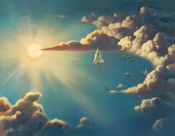 600x467 Surreal Reality Distortion Paintings, Vladimir Kush Art Gallery - Surreal Sky Painting