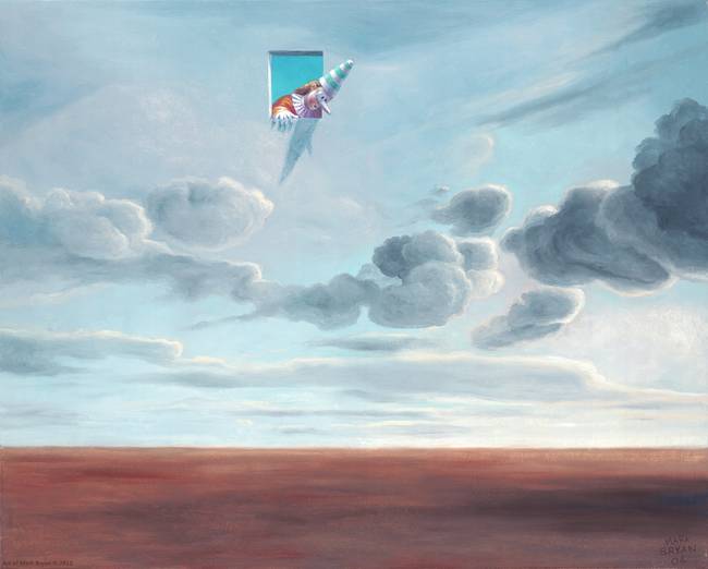 650x522 The Clown In The Sky By Mark Bryan - Surreal Sky Painting