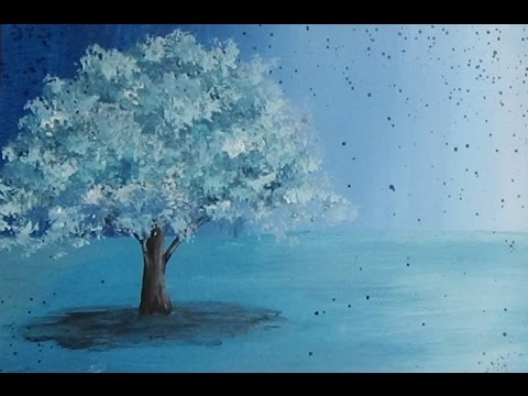 480x360 Acrylic Painting Surreal Turquoise Tree Painting - Surreal Sky Painting