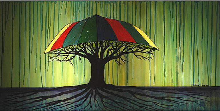 770x388 Saatchi Art Rain Tree Original Surrealism Painting By T John - Surrealism Painting