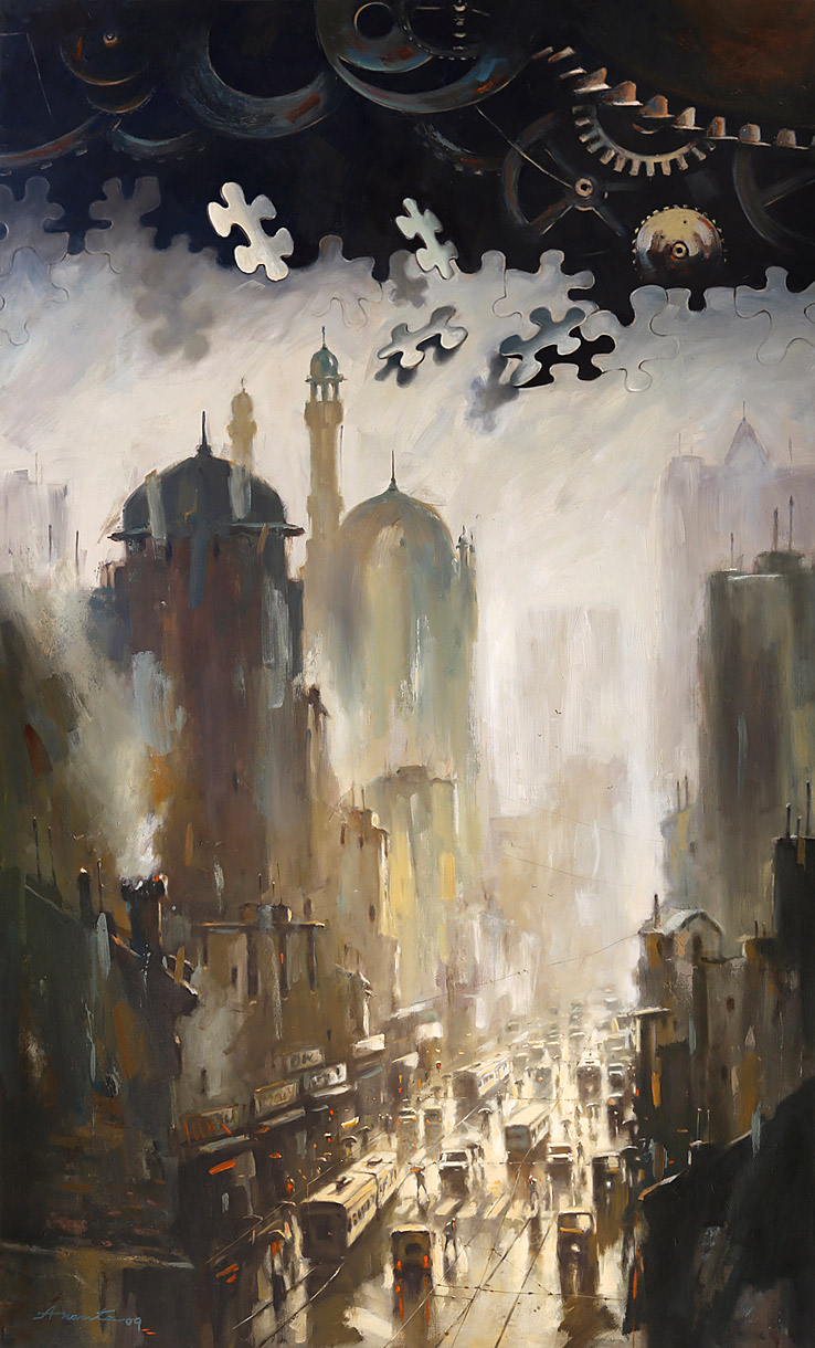 738x1220 Surrealism Painting Ananta Mandal Modern Paintings - Surrealism Painting