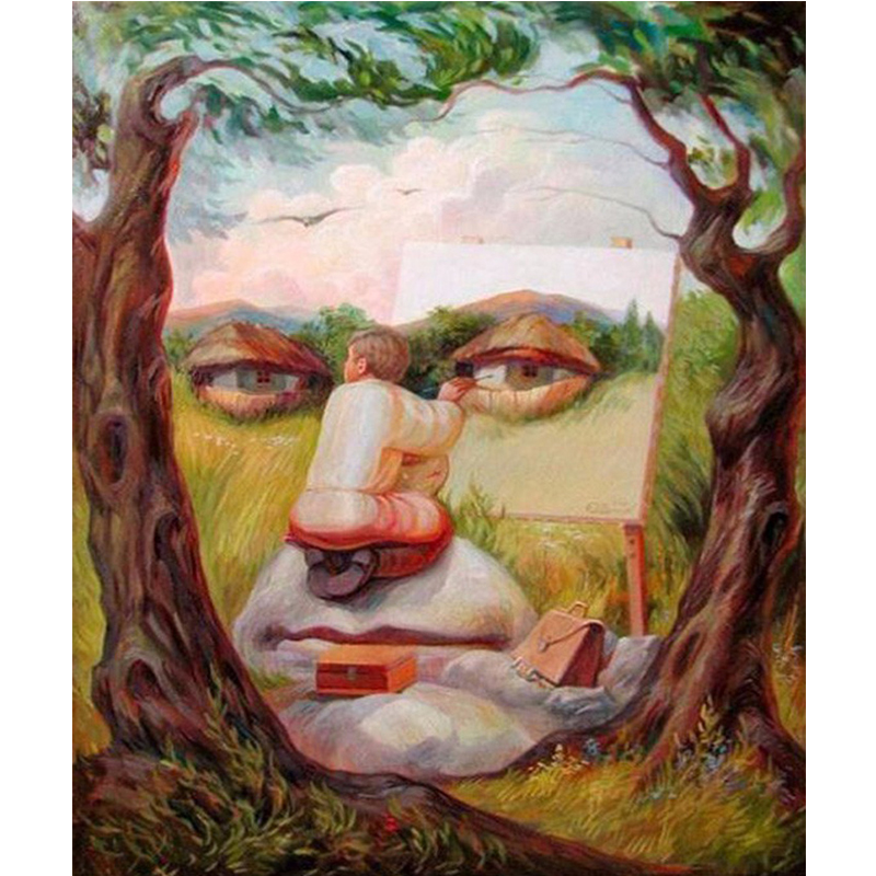 800x800 Surrealism Painting 5d Human And Scenery Abstract Image Diy - Surrealism Painting