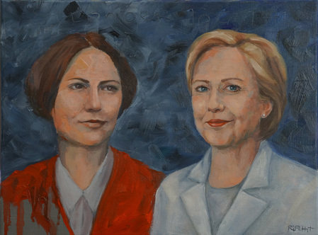 449x332 Susan B Anthony And Hillary Rodham Clinton Trailblazers - Susan B Anthony Painting