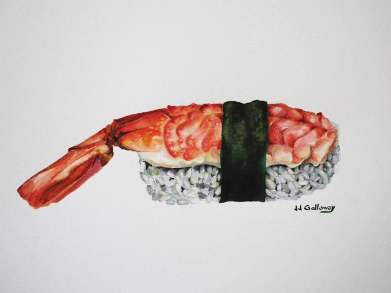 770x577 Saatchi Art Shrimp Sushi Painting By Jj Galloway - Sushi Painting