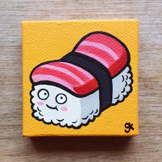 570x570 Sushi Painting Mini Cute Cartoon Food Painting - Sushi Painting