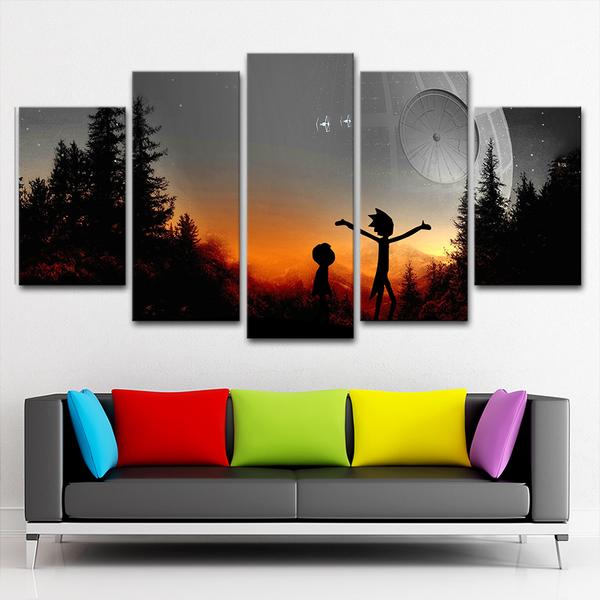 600x600 Sw Rick And Morty Sw2 Canvas Painting Dakmoon We Will Rock You - Sw Painting