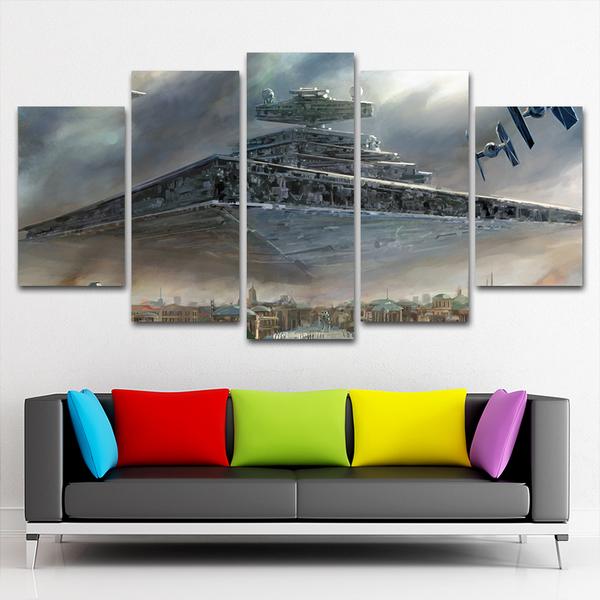 600x600 Sw Ship City Canvas Painting Dakmoon We Will Rock You - Sw Painting