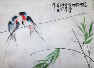 300x218 How To Paint Little Swallows - Swallow Painting