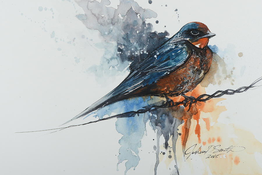 900x600 Barn Swallow Painting By Joshua Smith - Swallow Painting