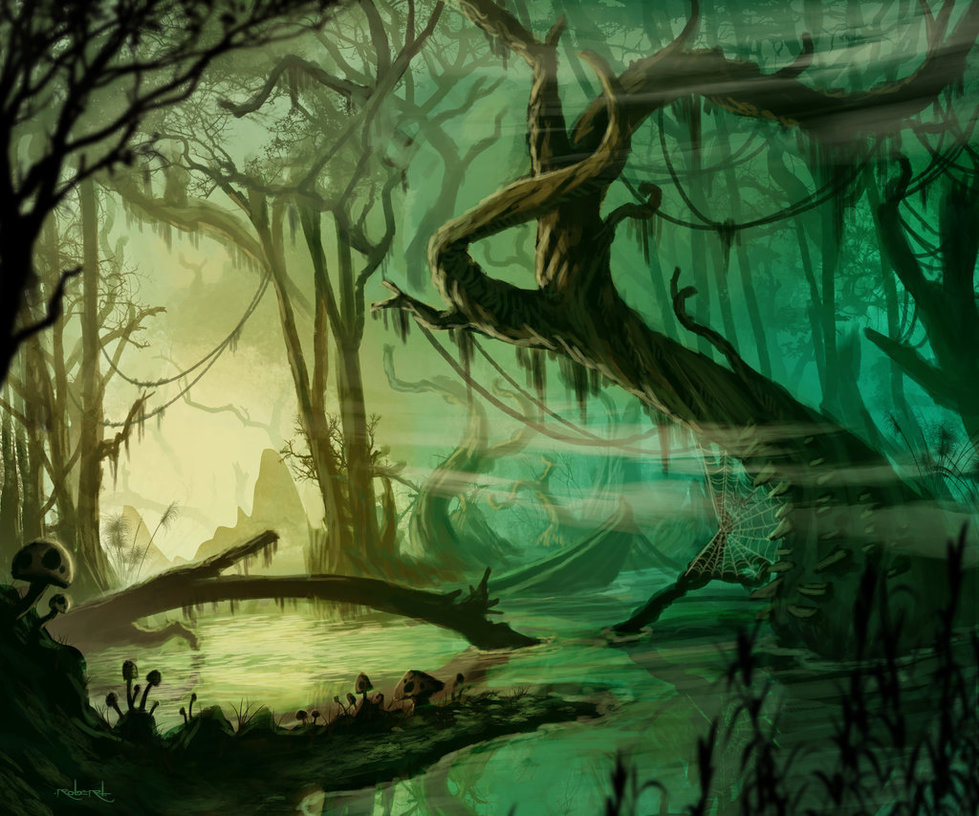 979x816 Here Is My Follow Up Swamp Painting To Go With My Island I - Swamp Painting