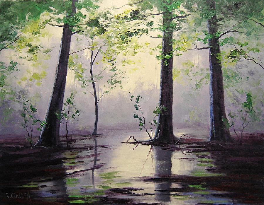 900x700 Montana Swamp Painting By Graham Gercken - Swamp Painting