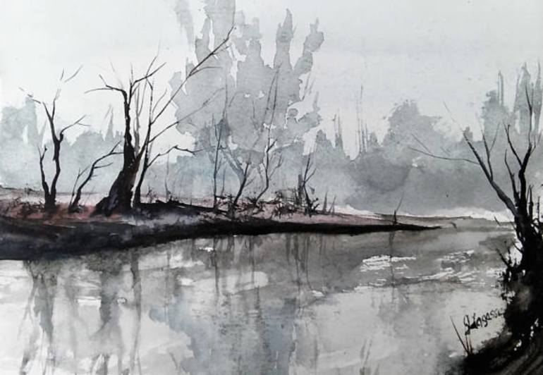 770x532 Saatchi Art Deep Swamp Painting By James Lagasse - Swamp Painting