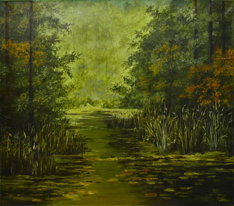 770x676 Saatchi Art Swamp Painting By Lena Galee - Swamp Painting