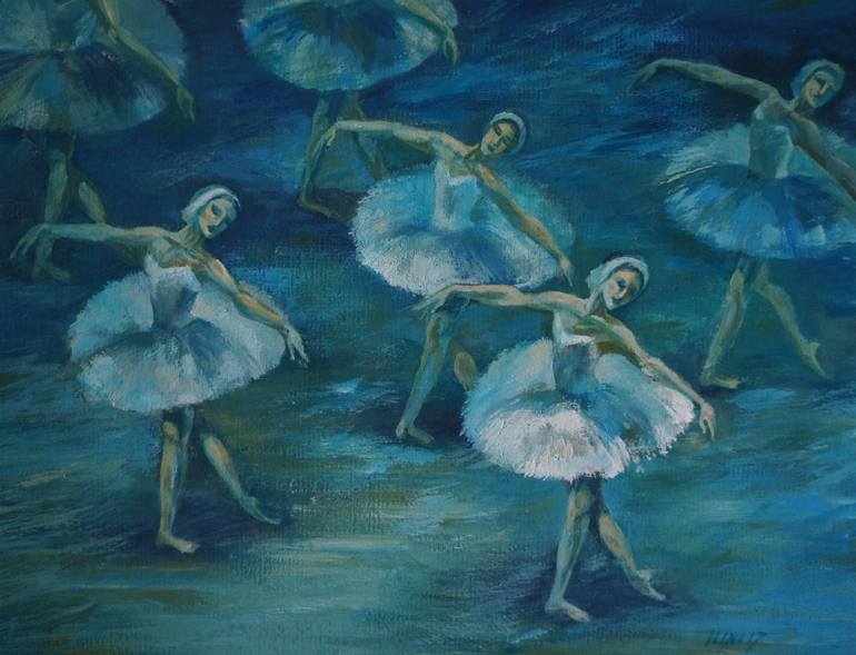 770x589 Saatchi Art Swan Lake Ballet Painting By Tatiana Ilina - Swan Lake Painting