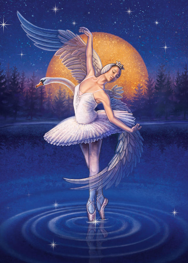 642x900 Swan Lake Painting By Anne Wertheim - Swan Lake Painting
