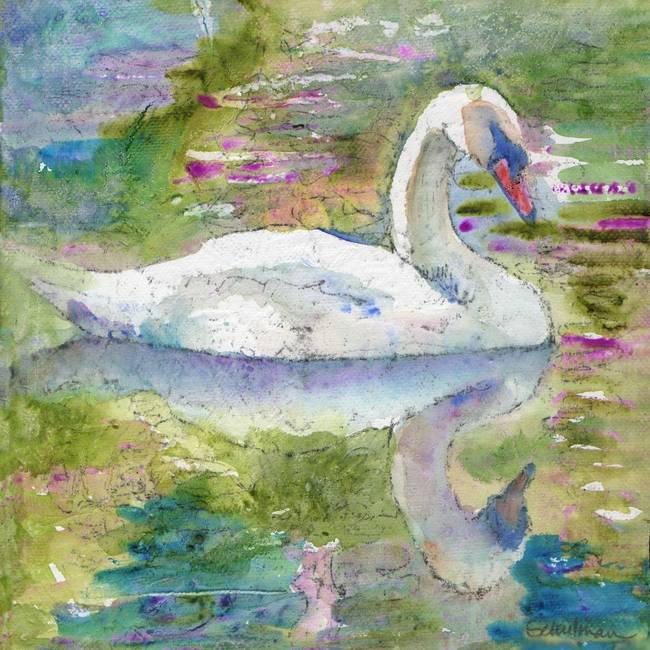 650x650 Stunning Swan Watercolor Painting Reproductions For Sale On Fine - Swan Painting