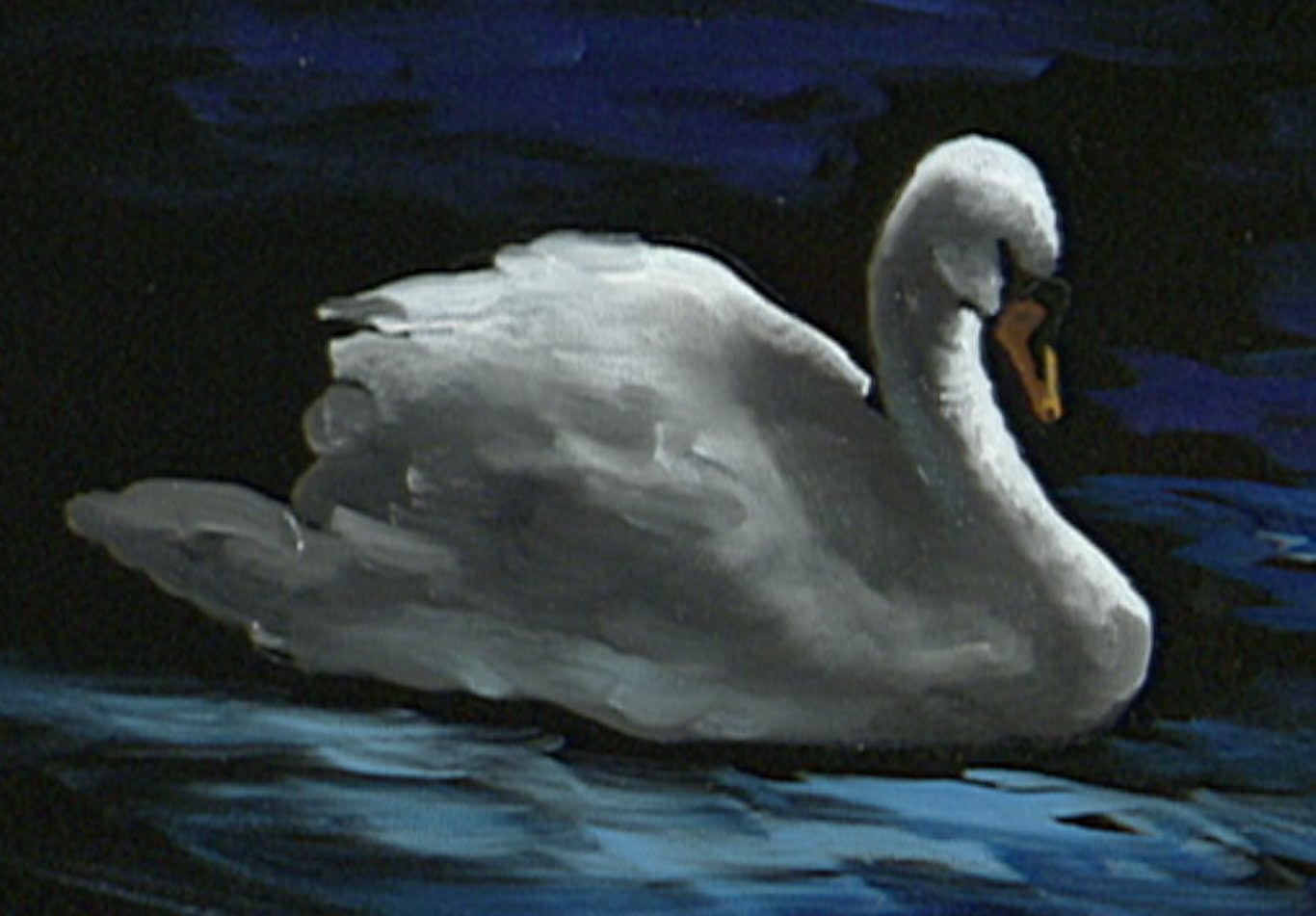 1366x951 The Beauty Of Oil Painting, Series 1, Episode 11, Swan - Swan Painting