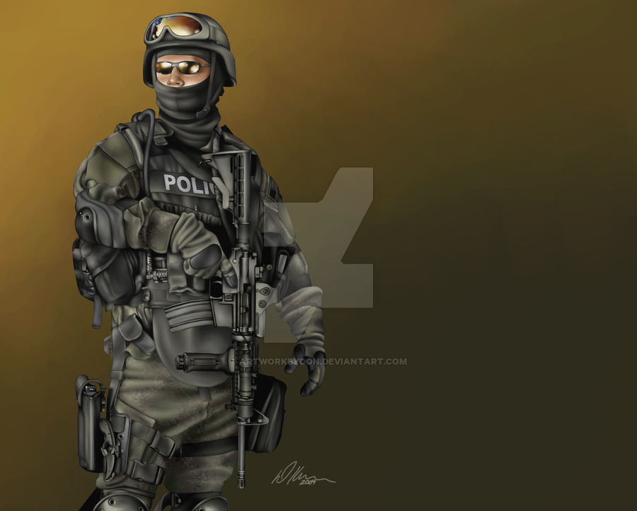 900x723 Swat Operator By Artworkbydon - Swat Painting