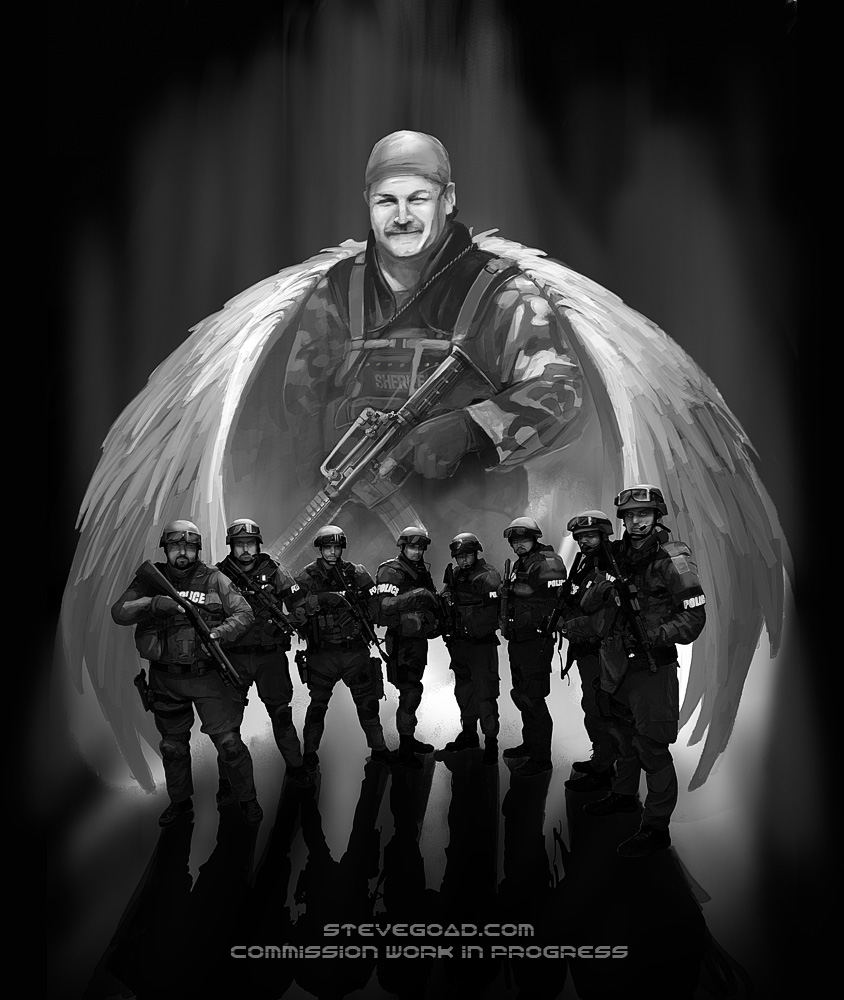 844x1000 Swat T Shirt Design (Work In Progress) Steve Goad Art - Swat Painting